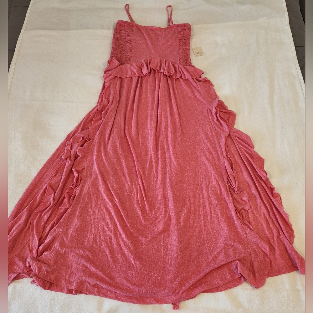 NWT Free People Free-est Myra Maxi Dress In Vintage Rosey, Sz Large Linen Blend - Picture 3 of 9